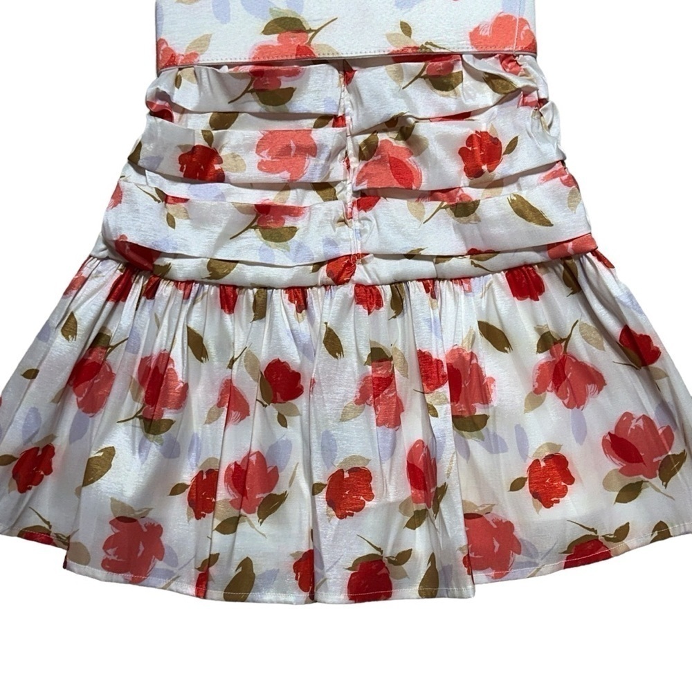 For Love & Lemons White Mini Dress with Pink & Brown Floral Print - Picture 9 of 10